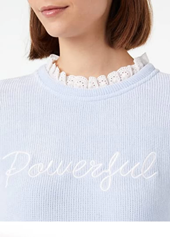 1_Springfield Sudadera Powerful Camiseta, Light\_Blue, S para Mujer