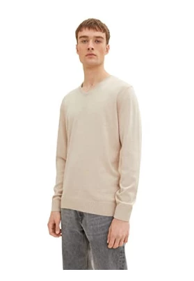  Jersey básico de punto con escote en V de TOM TAILOR para hombre