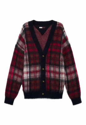 CHECK RELAXED FIT  - Chaqueta de punto - red check
