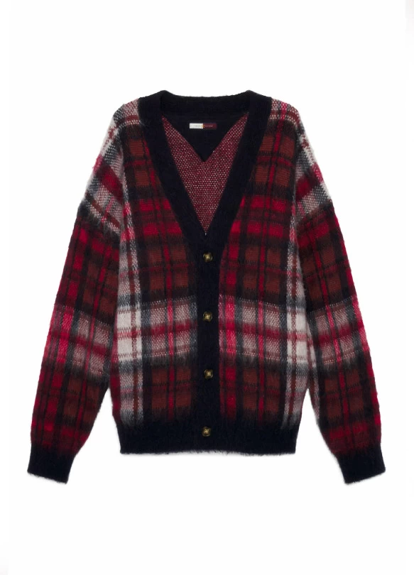main_image_CHECK RELAXED FIT  - Chaqueta de punto - red check