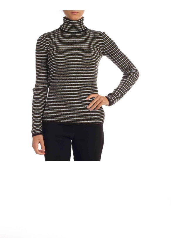 main_image_ Jersey de Cuello Alto a Rayas , Mujer, Talla: M