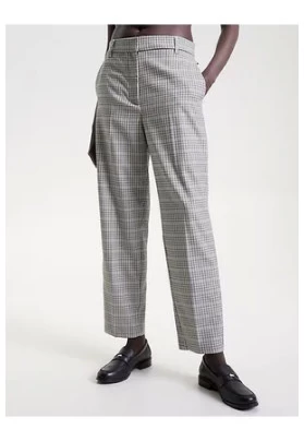 Pantalón de sarga de cuadros con corte cónico