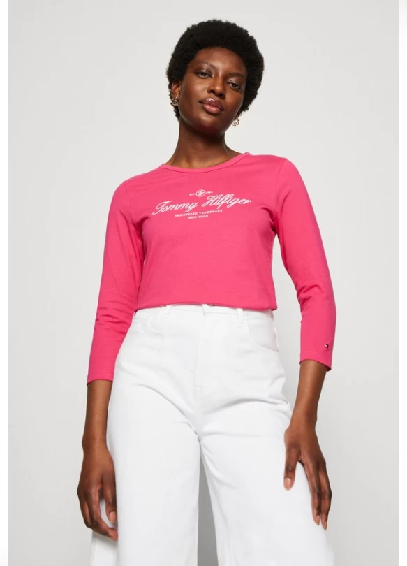 2_SLIM SIGNATURE 3/4 - Camiseta de manga larga - bright cerise pink