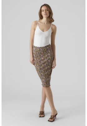  Falda midi estampada