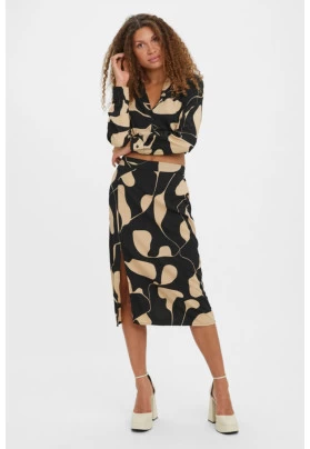  Falda midi estampada