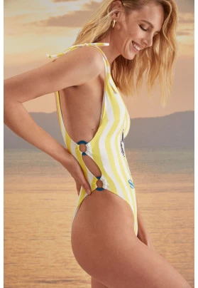 Trikini Snoopy rayas amarillo