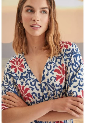 Vestido corto camisola estampado