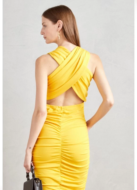 1_ZAHRAH DRESS - Vestido de tubo - yellow